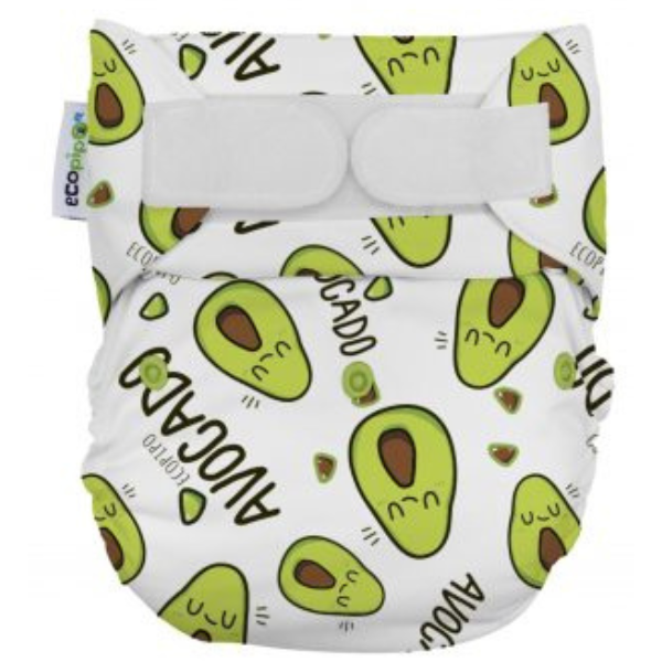 6-8 Years Old Print Velcro Cloth Diaper Avocado
