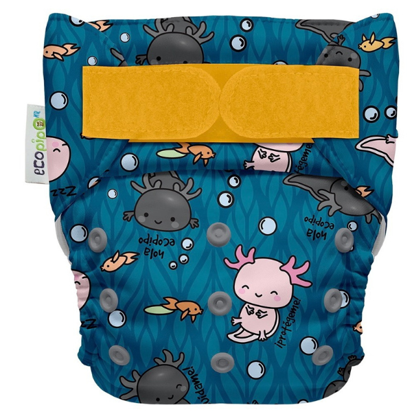 G4 Print Velcro One-Size Cloth Diaper Axolote