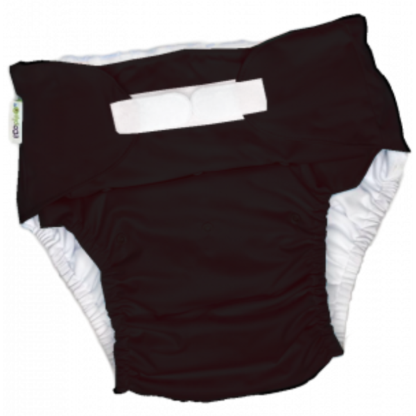 Jumbo Solid Velcro Cloth Diaper Black