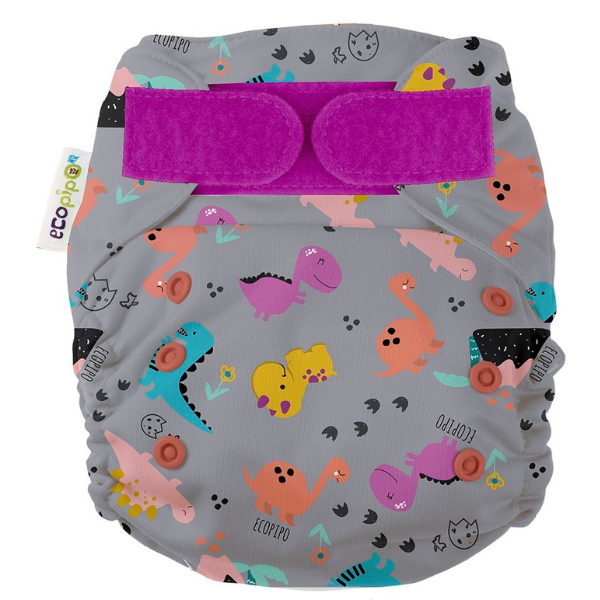 G3 Print Velcro One-Size Cloth Diaper Dino Chic Pink
