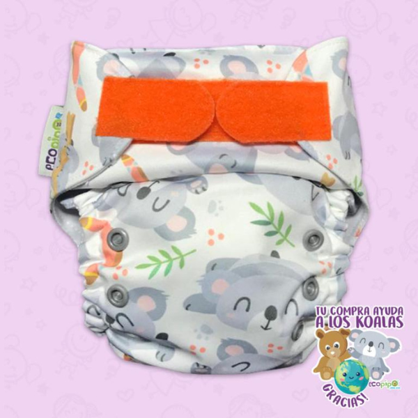 G3 Print Velcro One-Size Cloth Diaper Koala Orange