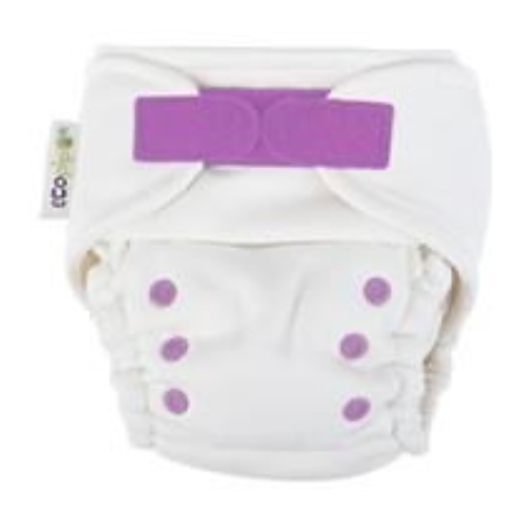 Night Solid Velcro One-Size Cloth Diaper Purple