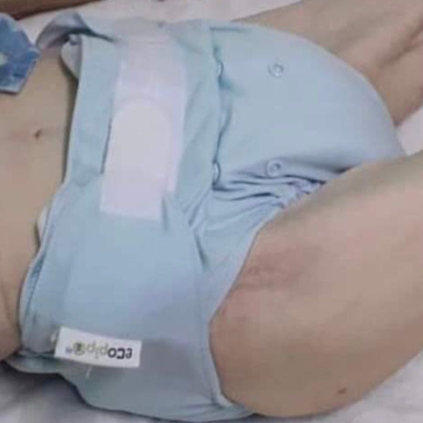4-6 Years Old Solid Velcro Cloth Diaper Sky Blue