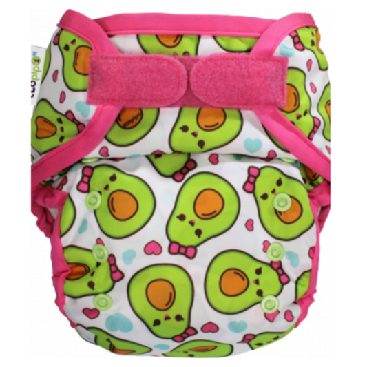 Nappies Print Velcro One-Size Cloth Cover Avocado Pink