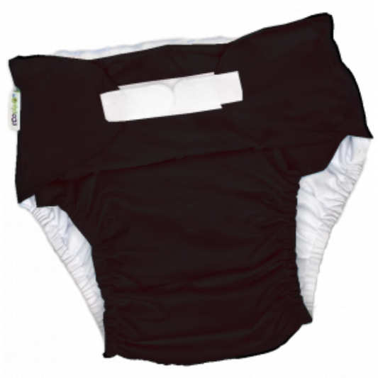 Adult Solid Velcro Cloth Diaper Black