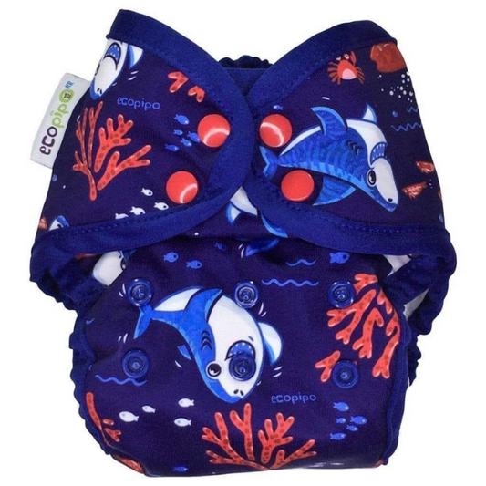 Swimming Print Snaps One-Size Cloth Diaper Crabs