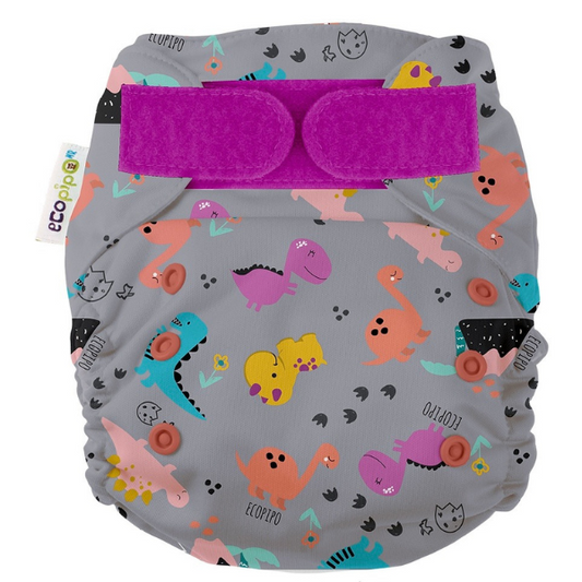 G3 Print Velcro One-Size Cloth Diaper Dino Chic Pink