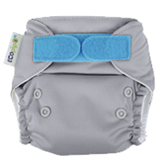 Newborn Ecopipo Solid Velcro Cloth Diaper Grey