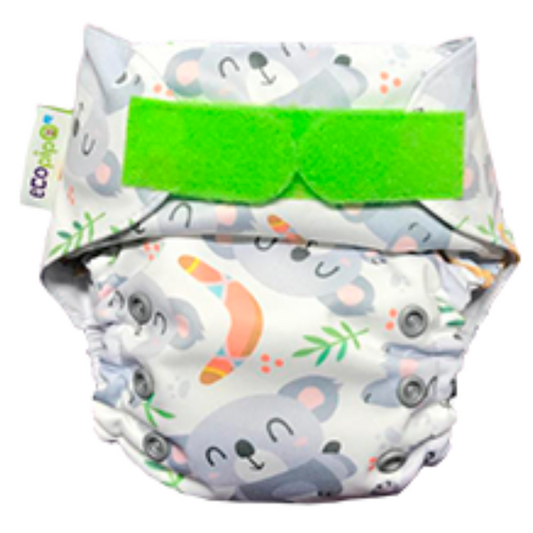 G3 Print Velcro One-Size Cloth Diaper Koala Green