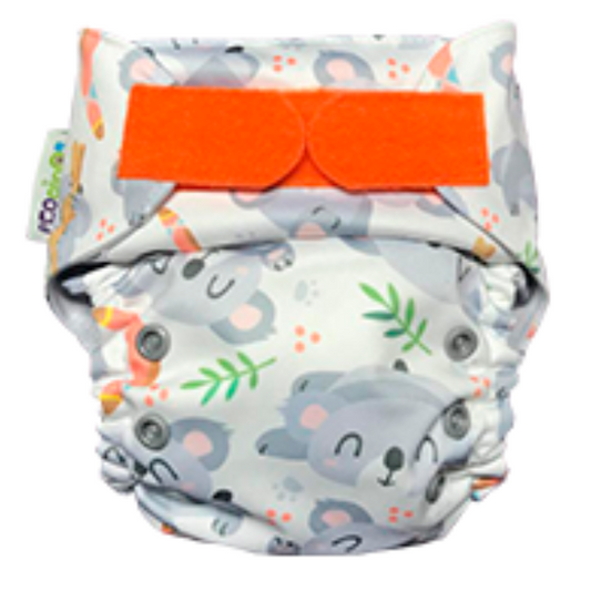 G3 Print Velcro One-Size Cloth Diaper Koala Orange