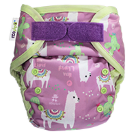 Nappies Print Velcro One-Size Cloth Cover LLamas
