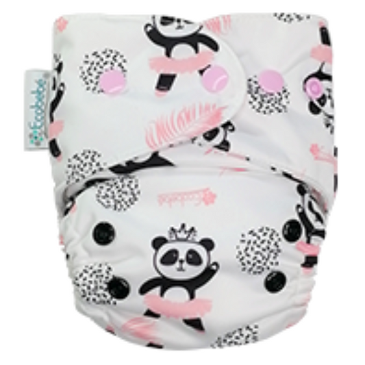 Newborn Ecobebe Pocket Print Snaps Cloth Diaper Pandarina