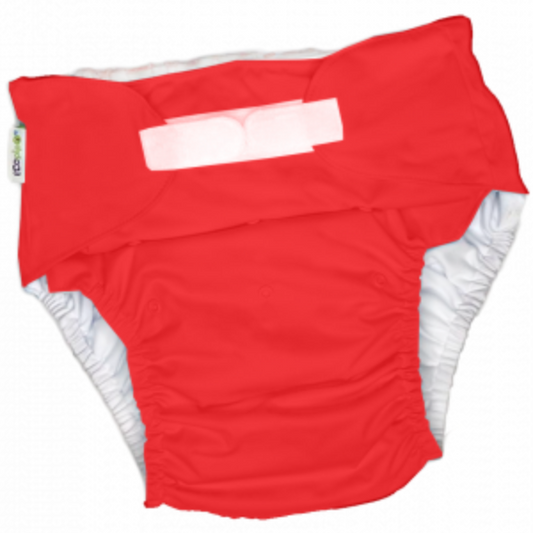 Adult Solid Velcro Cloth Diaper Red
