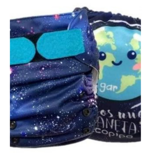 G3 Print Velcro One-Size Cloth Diaper Save the Planet Blue