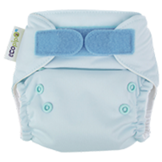 Newborn Ecopipo Solid Velcro Cloth Diaper Sky Blue