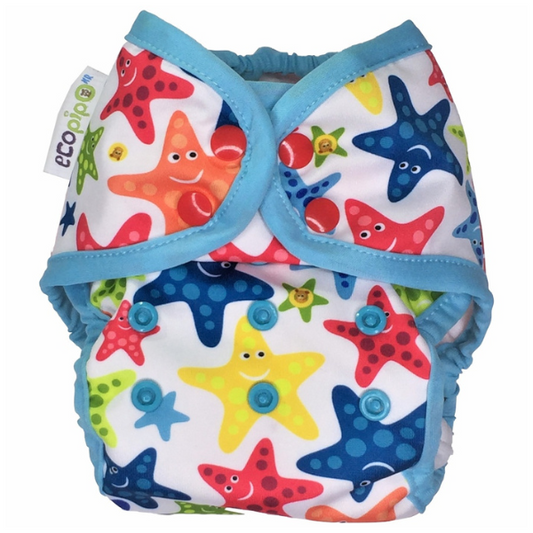 Swimming Print Snaps One-Size Cloth Diaper Star fish