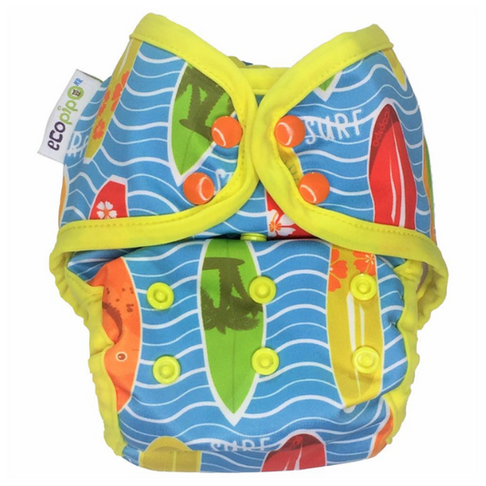 Swimming Print Snaps One-Size Cloth Diaper Surf