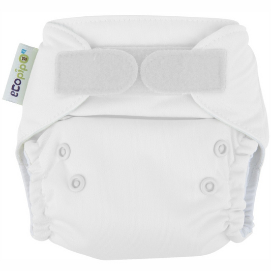 Newborn Ecopipo Solid Velcro Cloth Diaper White